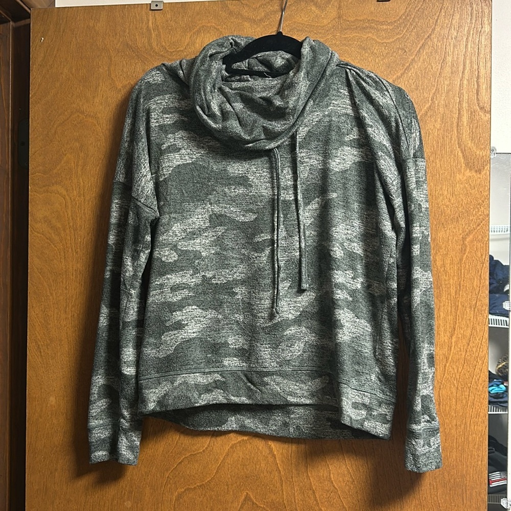 Camo cowl neck long sleeve